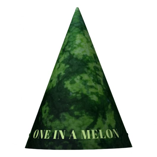 メロンのグリーンスイカのフルーツ誕生日に1つ パーティーハット (正面)