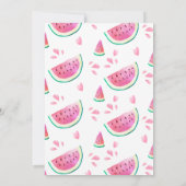 メロンのグリーンピンクワンの1歳の誕生日 招待状 (裏面)