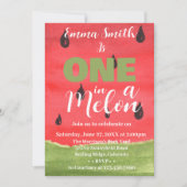 メロンのスイカに一つ1歳の誕生日 招待状 (正面)