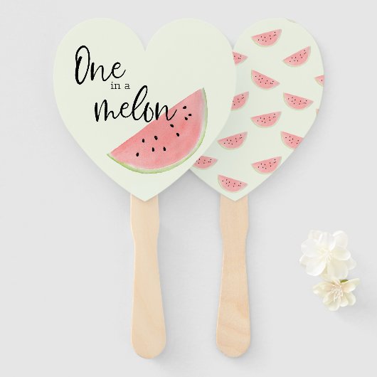 メロンのスイカに一杯にする ハンドファン (正面&裏面)