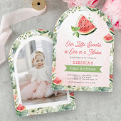メロンのスイカに一着1回目の誕生日パーティー 招待状
