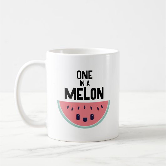 メロンのスイカに入ったかわいい コーヒーマグカップ (左)