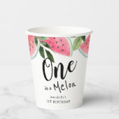 メロンのスイカに入る1つ1歳の誕生日紙カップ 紙コップ (正面)