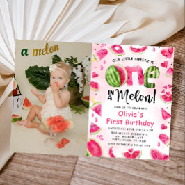 メロンのスイカに1つ1つ誕生日の写真 招待状