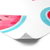 メロンのスイカに1つ1歳の誕生日へようこそ ポスター (角)