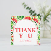 メロンのスイカに1人1歳の誕生日 サンキューカード (スタンド正面)