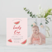 メロンのスイカに1人1歳の誕生日 招待状 (スタンド正面)