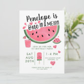 メロンのスイカに1人1歳の誕生日 招待状 (スタンド正面)