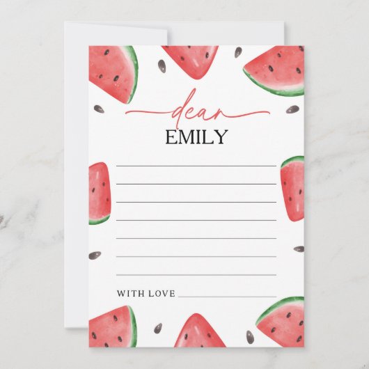 メロンのスイカのタイムカプセルカードに1枚 招待状 (正面)