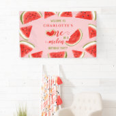 メロンのスイカのピンク色の誕生日へようこそ 横断幕 (インサイチュ)