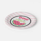 メロンのスイカのベビーガール1歳の誕生日 ペーパープレート (アングル)