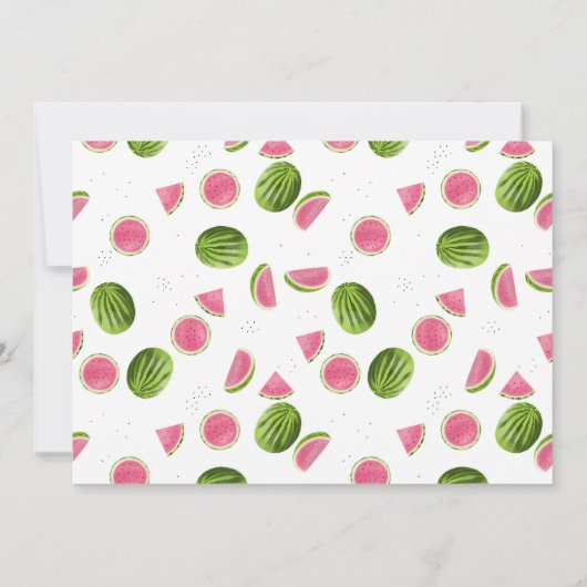 メロンのスイカの夏の写真誕生日 招待状 (裏面)