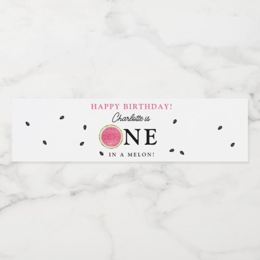 メロンのスイカの夏の誕生日 ペットボトルラベル (シングルラベル)