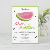 メロンのスイカの夏の1歳の誕生日 招待状 (スタンド正面)