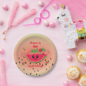 メロンのスイカの女の子の最初の誕生日 ペーパープレート (パーティー)