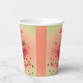 メロンのスイカの女の子の最初の誕生日 紙コップ (左)