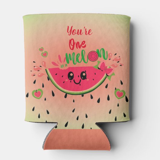 メロンのスイカの女の子の最初の誕生日 缶クーラー (裏面)