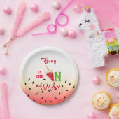 メロンのスイカの実に1つ ペーパープレート (パーティー)