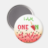 メロンのスイカの実に1つ マグネット (正面/裏面)