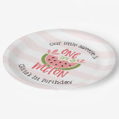 メロンのスイカの最初の誕生日に1つ ペーパープレート (アングル)