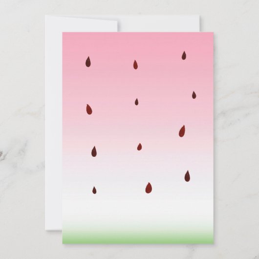 メロンのスイカの最初の誕生日に1つ 招待状 (裏面)