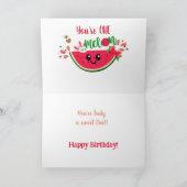 メロンのスイカの最初の誕生日写真 招待状 (内部)