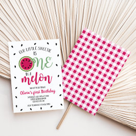 メロンのスイカの最初の誕生日 招待状