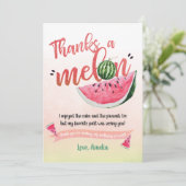 メロンのスイカの最初誕生日の1つは感謝していしています サンキューカード (スタンド正面)