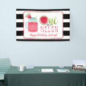 メロンのスイカの最初誕生日の1つ 横断幕 (トレードショー)