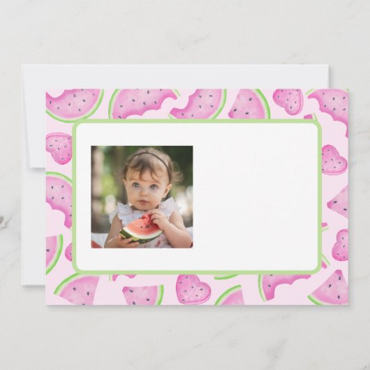 メロンのスイカハートサンキューカードに1つ 招待状 (裏面)