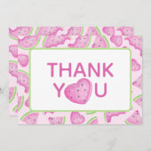 メロンのスイカハートサンキューカードに1つ 招待状 (正面/裏面)