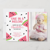 メロンのスイカ写真 招待状 (正面)