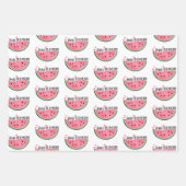 メロンのスイカ模様の誕生日 ラッピングペーパーシート (正面)