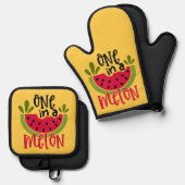 メロンのスイカ畑に1つ 鍋つかみ&鍋敷きセット (正面/裏面)