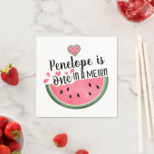 メロンのスイカ誕生日に1つパーソナライズされた スタンダードカクテルナプキン (インサイチュ)