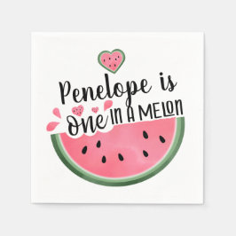 メロンのスイカ誕生日に1つパーソナライズされた スタンダードカクテルナプキン