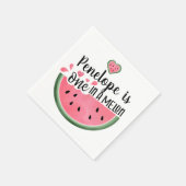 メロンのスイカ誕生日に1つパーソナライズされた スタンダードカクテルナプキン (角)