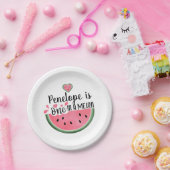 メロンのスイカ誕生日に1つパーソナライズされた ペーパープレート (パーティー)