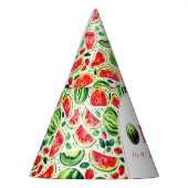 メロンのスイカ誕生日に1つ パーティーハット (左)