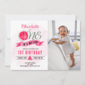 メロンのスイカ誕生日写真 招待状 (正面)