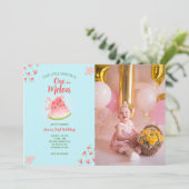 メロンのスイカ誕生日写真 招待状 (スタンド正面)