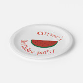 メロンのスイカ赤グリーン誕生日パーティーに1人 ペーパープレート (アングル)