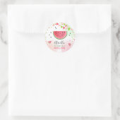 メロンの一つスイカラベル封筒ステッカー ラウンドシール (バッグ)