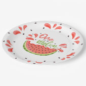 メロンの一つ最初の誕生日スイカ ペーパープレート (アングル)