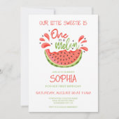 メロンの一つ最初の誕生日スイカ 招待状 (正面)