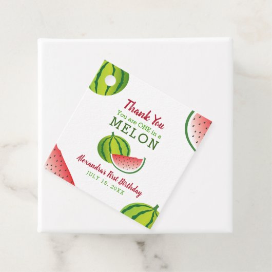 メロンの一つ1歳の誕生日ありがとう フェイバータグ (インサイチュ)