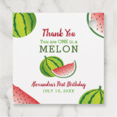 メロンの一つ1歳の誕生日ありがとう フェイバータグ (裏面)