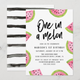 メロンの一つ1歳の誕生日パーティー 招待状