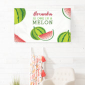 メロンの一つ1歳の誕生日パーティー 横断幕 (インサイチュ)