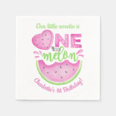 メロンの一歳の誕生日スイカパーティー スタンダードカクテルナプキン (正面)